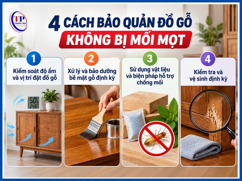 cách bảo quản đồ gỗ không bị mối mọt