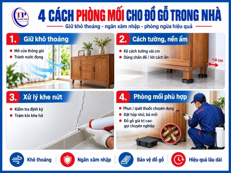 cách phòng mối cho đồ gỗ trong nhà hiệu quả