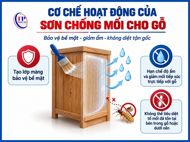 Sơn chống mối cho gỗ hoạt động theo cơ chế nào?