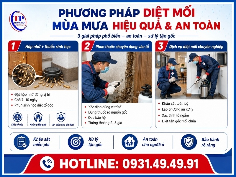phương pháp diệt mối mùa mưa hiệu quả và an toàn