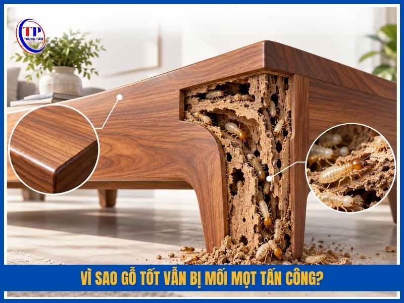 Vì sao gỗ tốt vẫn bị mối mọt tấn công?