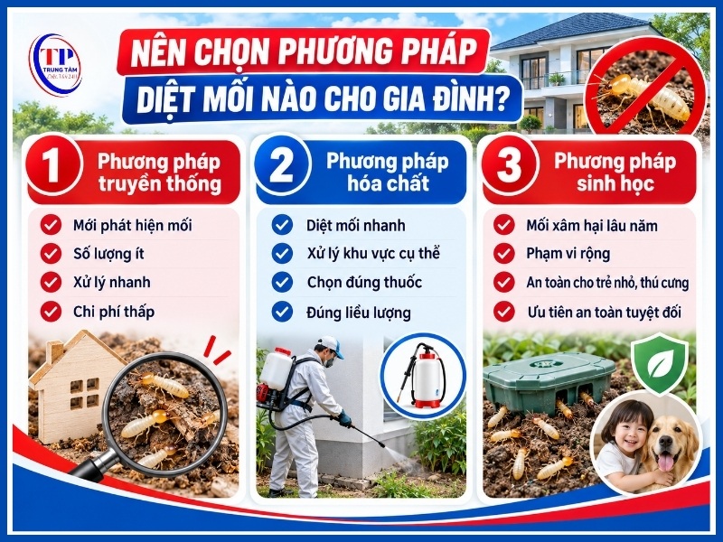 Nên chọn phương pháp diệt mối nào cho gia đình?