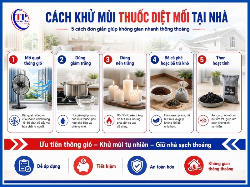 cách khử mùi thuốc diệt mối tại nhà hiệu quả