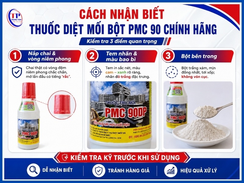 Cách nhận biết thuốc diệt mối bột PMC 90 chính hãng