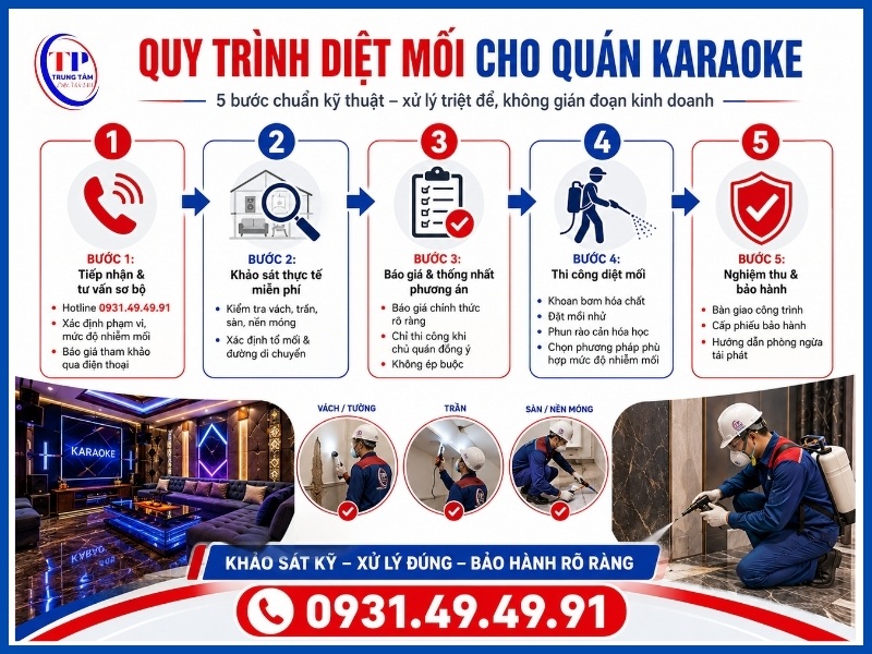Quy trình diệt mối cho quán karaoke chuyên nghiệp