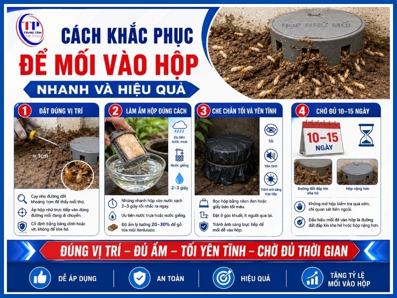 Cách khắc phục để mối vào hộp nhanh và hiệu quả
