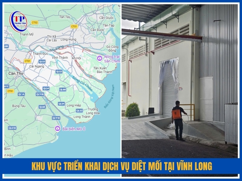Khu vực triển khai dịch vụ diệt mối tại Vĩnh Long