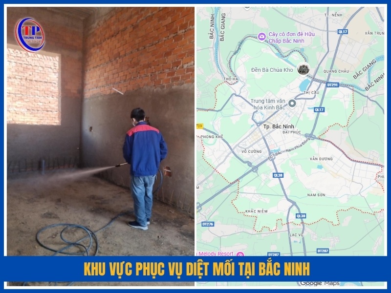 Khu vực phục vụ diệt mối tại Bắc Ninh