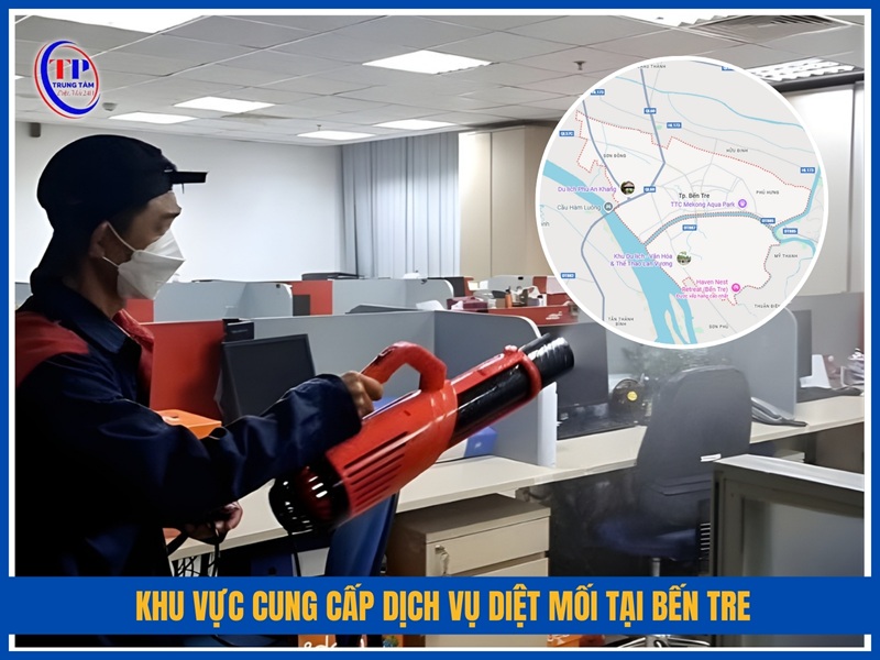 Khu vực cung cấp dịch vụ diệt mối tại Bến Tre