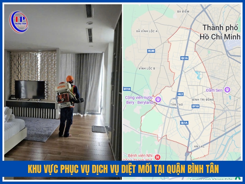 Khu vực phục vụ dịch vụ diệt mối tại Quận Bình Tân