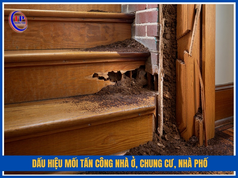Dấu hiệu mối tấn công nhà ở, chung cư, nhà phố