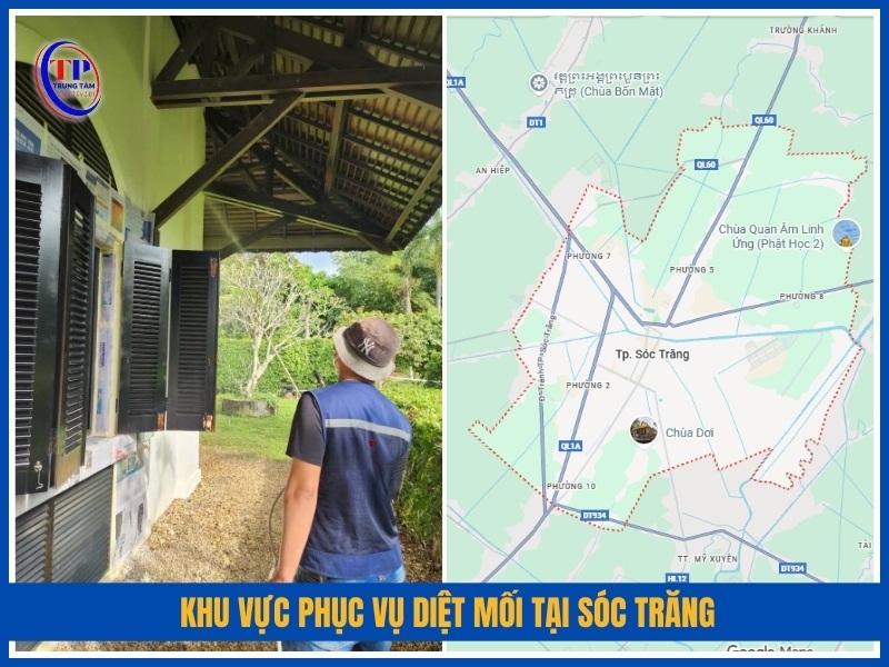 Khu vực phục vụ diệt mối tại Sóc Trăng