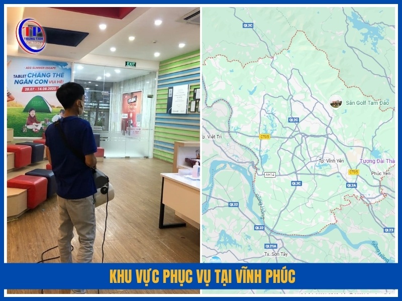 Khu vực phục vụ tại Vĩnh Phúc