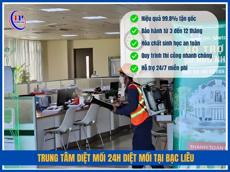 Trung Tâm Diệt Mối 24H diệt mối tại Bạc Liêu