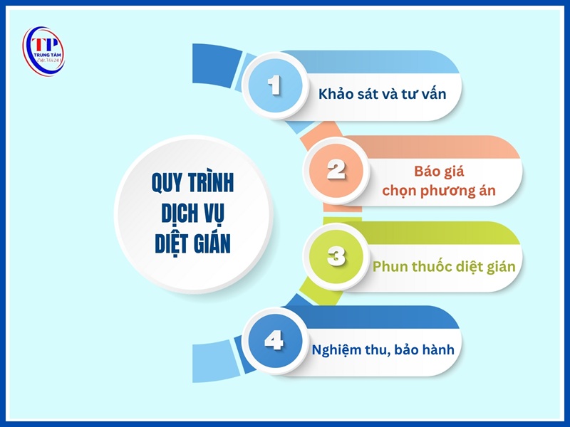 Quy trinh dich vu diet gian tai Trung Tam Diet Moi 24H